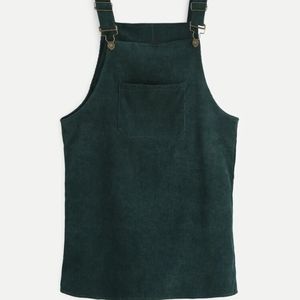 SHEIN Green Cord Overall / Pinafore Dress